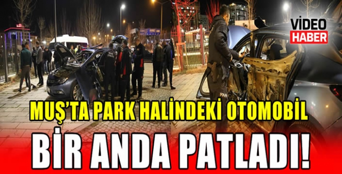 Muş’ta park halindeki otomobil bir anda patladı! 