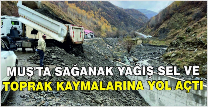 Muş'ta sağanak yağış sel ve toprak kaymalarına yol açtı