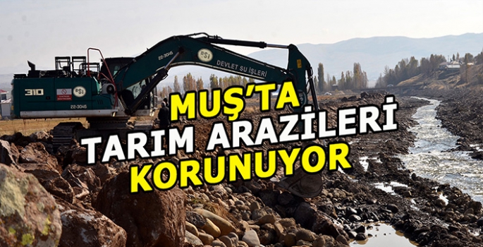 Muş'ta tarım arazileri korunuyor: 9 İş makinası ve 22 personelle çalışmalar yürütülüyor!