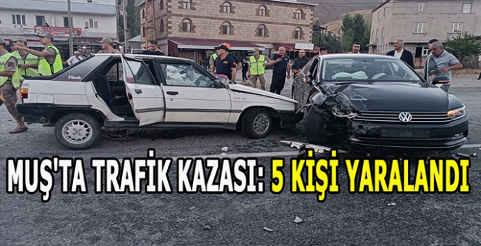  Muş'ta Trafik Kazası: 5 Kişi Yaralandı