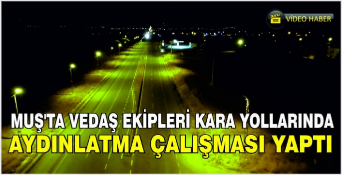 Muş'ta VEDAŞ ekipleri kara yollarında aydınlatma çalışması yaptı