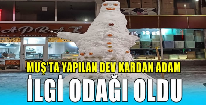  Muş’ta yapılan dev kardan adam ilgi odağı oldu 