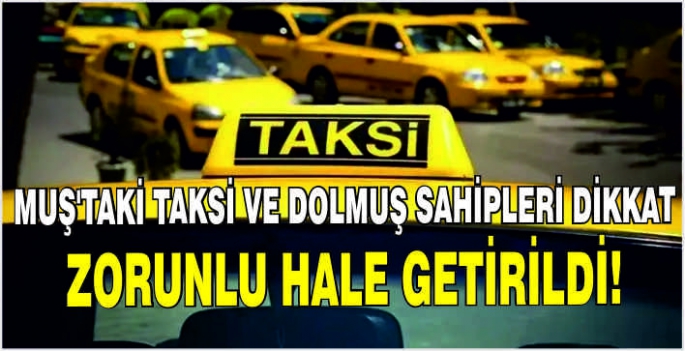 Muş’taki taksi ve dolmuş sahipleri dikkat! Zorunlu hale getirildi