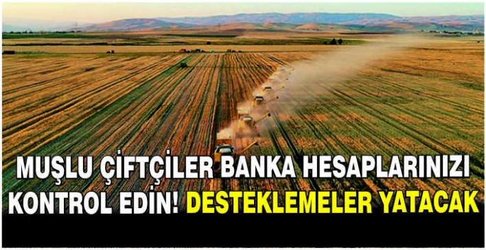 Muşlu çiftçiler banka hesaplarınızı kontrol edin! Desteklemeler yatacak