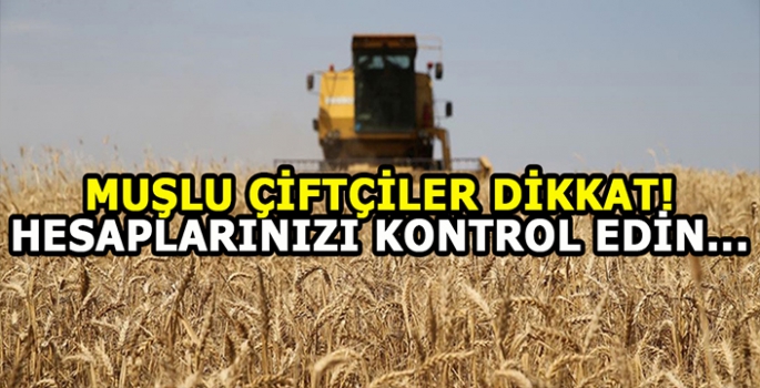 Muşlu çiftçiler dikkat: Ödemeler hesaplara yattı