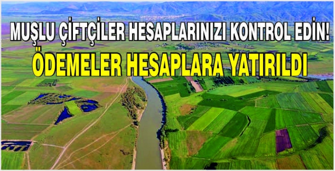 Muşlu çiftçiler hesaplarınızı kontrol edin! Ödemeler hesaplara yatırıldı