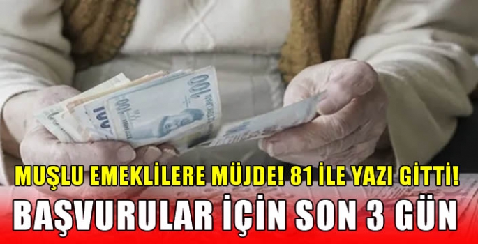 Muşlu emeklilere müjde! 81 ile yazı gitti! Başvurular için son 3 gün