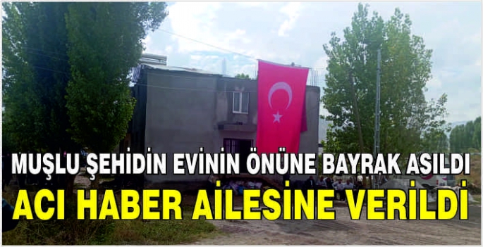 Muşlu şehidin evinin önüne bayrak asıldı: Acı haber ailesine verildi