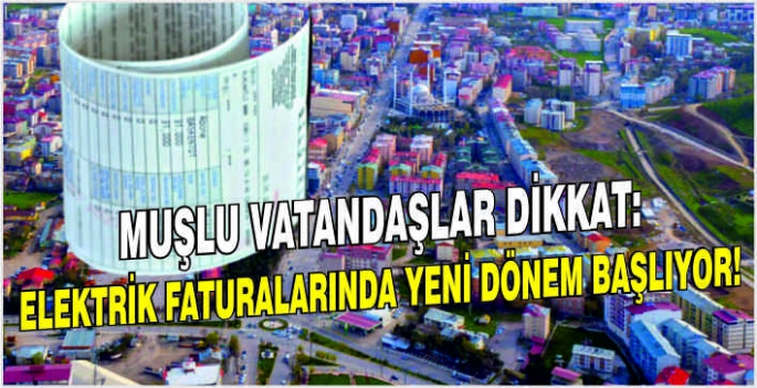 Muşlu vatandaşlar dikkat: Elektrik faturalarında yeni dönem başlıyor!