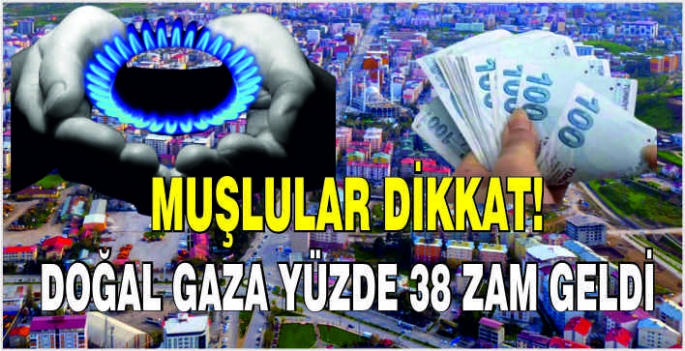 Muşlular dikkat! Doğal gaza yüzde 38 zam geldi