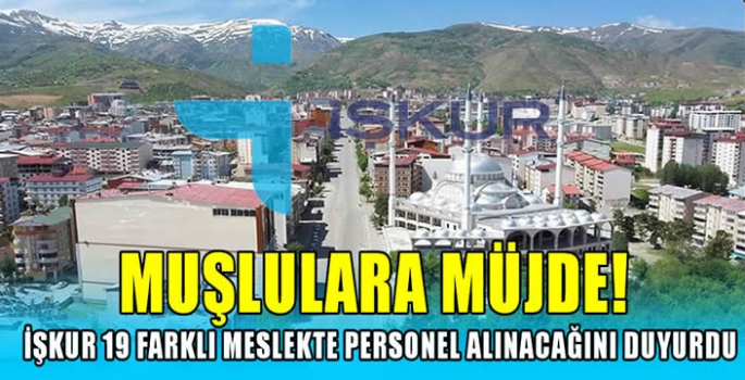 Muşlulara müjde! İŞKUR 19 farklı meslekte personel alınacağını duyurdu…