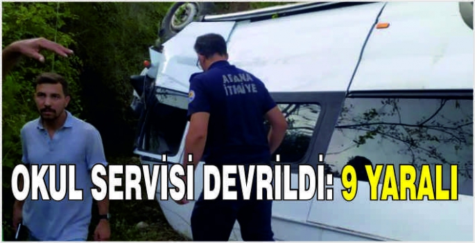 Okul servisi devrildi: 9 yaralı