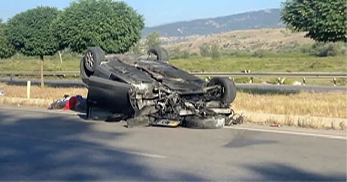 Otomobil takla attı, sürücü yaralandı