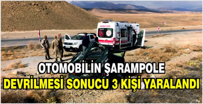 Otomobilin şarampole devrilmesi sonucu 3 kişi yaralandı