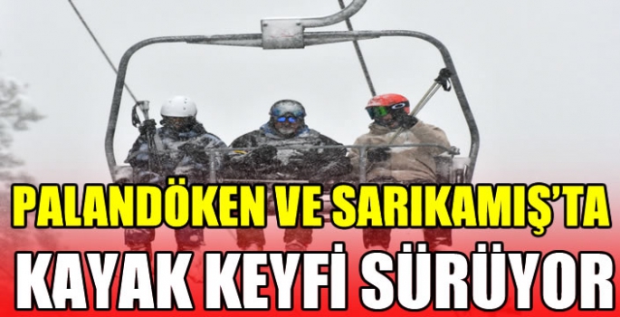 Palandöken ve Sarıkamış'ta kayak keyfi sürüyor