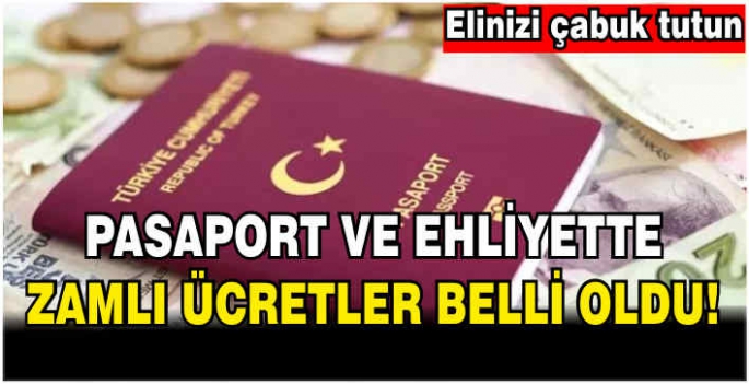 Pasaport ve ehliyette zamlı ücretler belli oldu! İşte elini çabuk tutmayanların ödeyeceği miktar