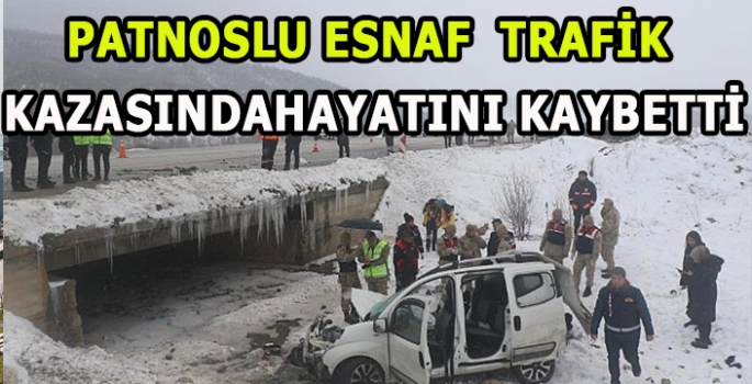 Patnoslu esnaf  trafik kazasında hayatını kaybetti