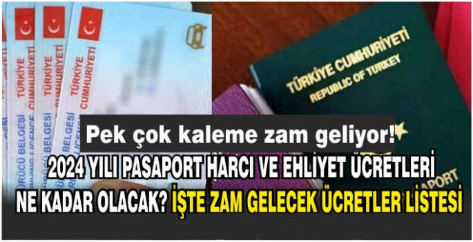 2024 yılı pasaport harcı ve ehliyet ücretleri ne kadar olacak? İşte zam gelecek ücretler listesi