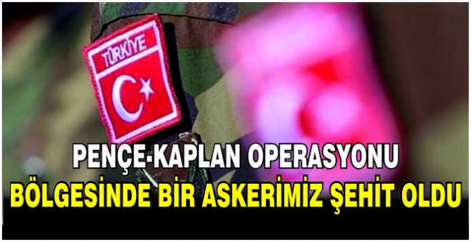 Pençe-Kaplan Operasyonu bölgesinde bir askerimiz şehit oldu