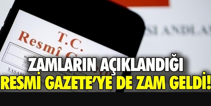 Resmi Gazete'ye de zam geldi: İşte yeni tarife!