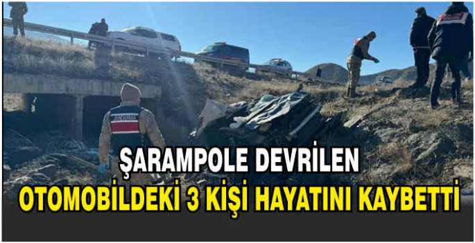 Şarampole devrilen otomobildeki 3 kişi hayatını kaybetti