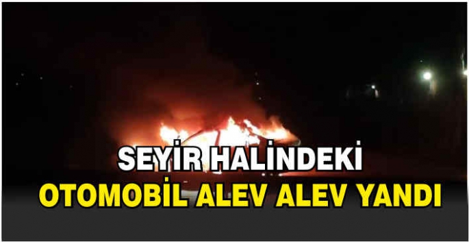 Seyir halindeki otomobil alev alev yandı