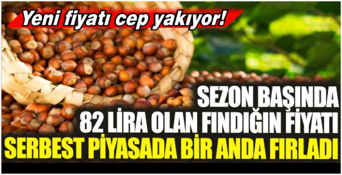 Sezon başında 82 lira olan fındığın fiyatı serbest piyasada bir anda fırladı