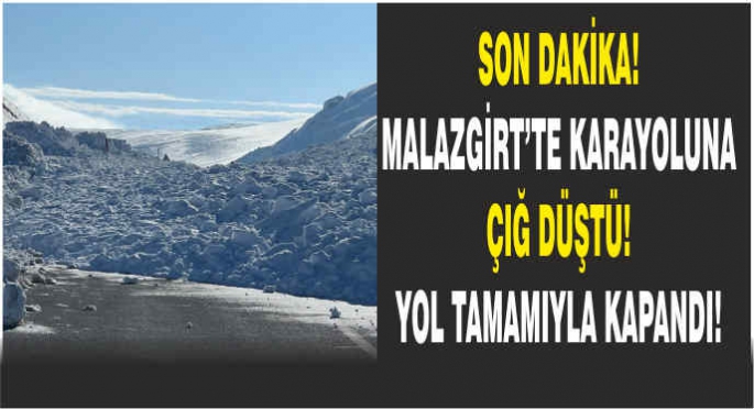 Son dakika! Malazgirt’te karayoluna çığ düştü! Yol tamamıyla kapandı!