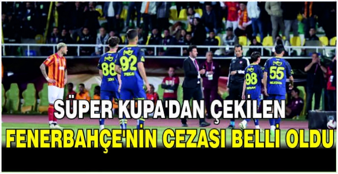 Süper Kupa'dan çekilen Fenerbahçe'nin cezası belli oldu