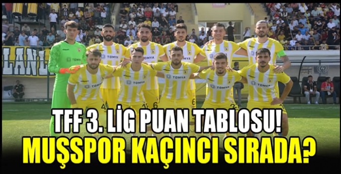 TFF 3. Lig puan tablosu! Muşspor kaçıncı sırada..