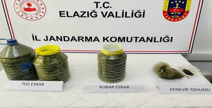 Toprağa gömülü 14 kilogram esrar bulundu