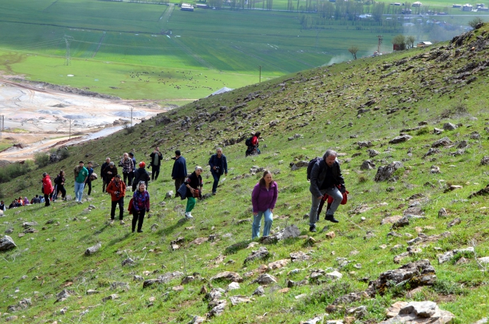 Trabzon'dan Muş'a gelen fotoğraf tutkunları çiçek açan laleleri görüntüledi