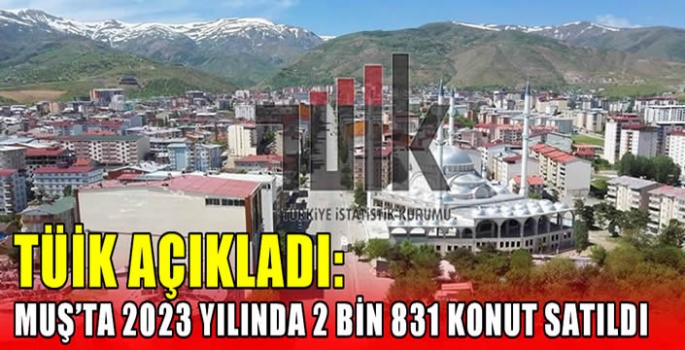 TÜİK açıkladı: Muş’ta 2023 yılında 2 bin 831 konut satıldı