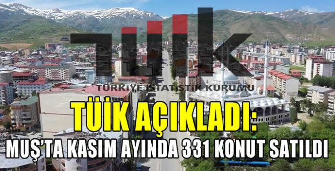 TÜİK açıkladı: Muş’ta Kasım ayında 331 konut satıldı