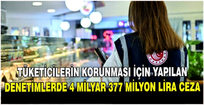 Tüketicilerin korunması için yapılan denetimlerde 4 milyar 377 milyon lira ceza