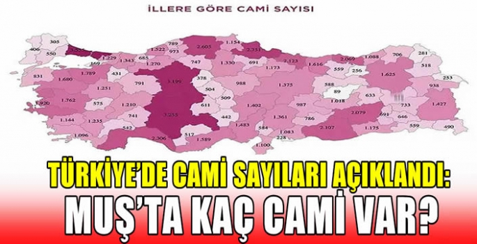 Türkiye'de cami sayıları açıklandı: Muş’ta kaç cami var?