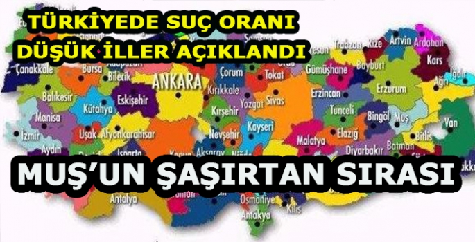 Türkiye'de suç oranı en düşük iller belli oldu! İşte Muş'un şaşırtan sırası