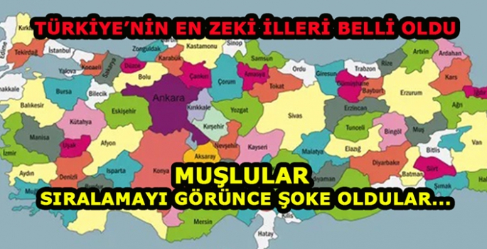 Türkiye'nin en zeki illeri açıklandı: Muş’un sıralaması şoke etti!