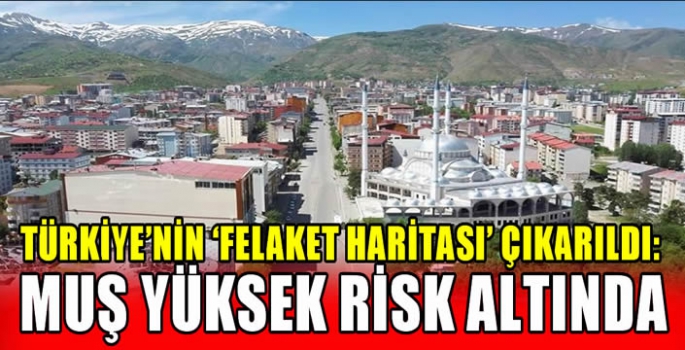 Türkiye'nin 'felaket haritası' çıkarıldı: Muş yüksek risk altında