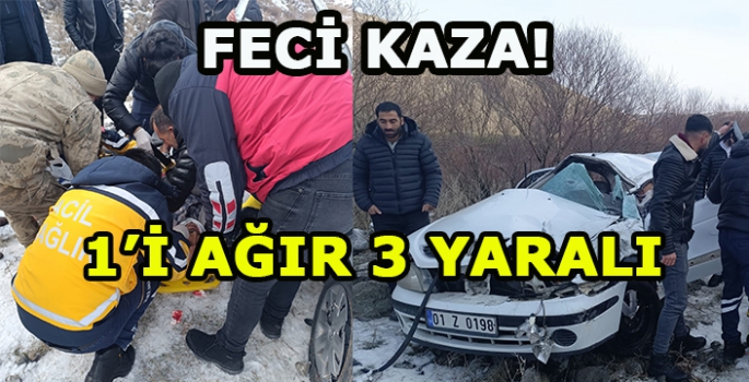 Tutak’ta feci kaza: 1’i ağır 3 yaralı