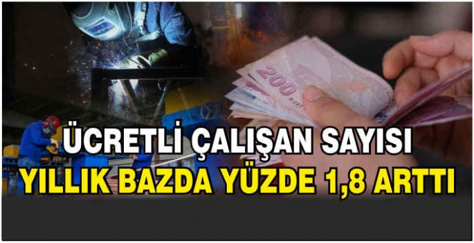 Ücretli çalışan sayısı yıllık bazda yüzde 1,8 arttı