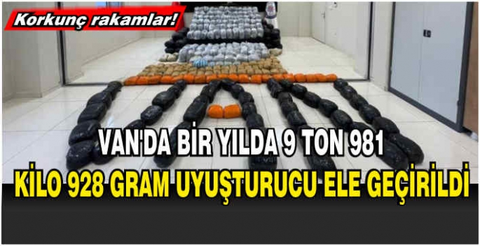 Van'da bir yılda 9 ton 981 kilo 928 gram uyuşturucu ele geçirildi