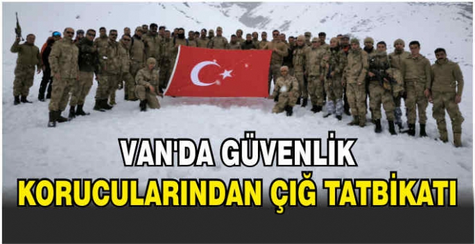 Van'da güvenlik korucularından çığ tatbikatı