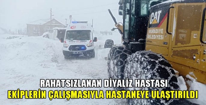 Van'da rahatsızlanan diyaliz hastası ekiplerin çalışmasıyla hastaneye ulaştırıldı