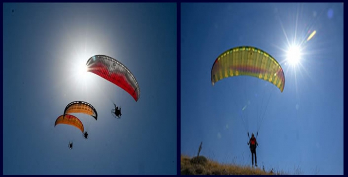 Van'da Yamaç Paraşütü ve Paramotor Hedef Şampiyonası gökyüzünde görsel şölen oluşturdu