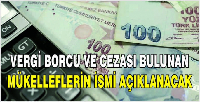 Vergi borcu ve cezası bulunan mükelleflerin ismi açıklanacak