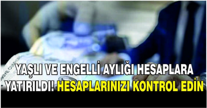 Yaşlı ve engelli aylığı hesaplara yatırıldı! Hesaplarınızı kontrol edin