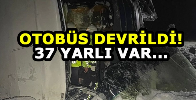 Yolcu otobüsünün devrildi: Kazada 37 kişi yaralandı!